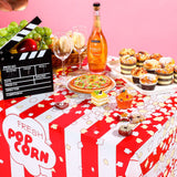 Irenare 3 Pieces Popcorn Tablecloth Decorations Plastic Popcorn Table