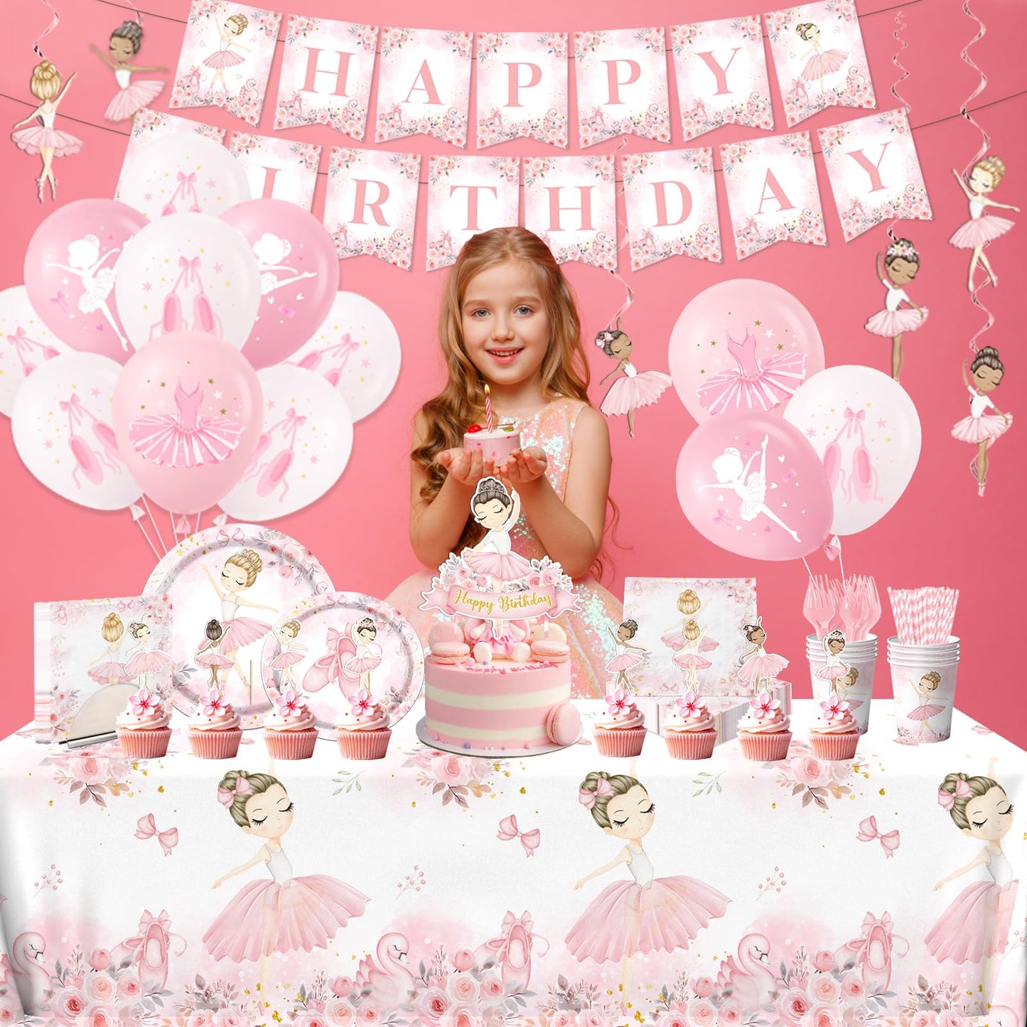 Ballerina Birthday Party Decorations Ballerina Party Tableware Kit