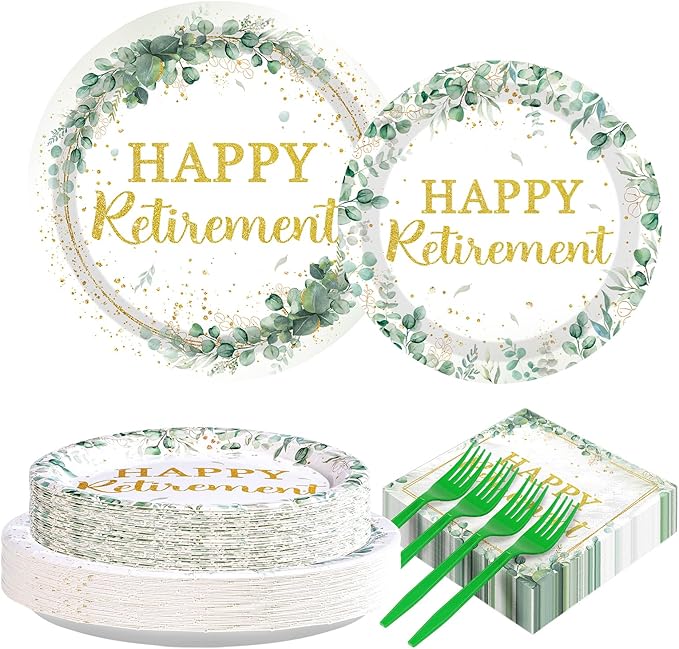 200Pcs Sage Green Retirement Party Decorations Greenery Happy