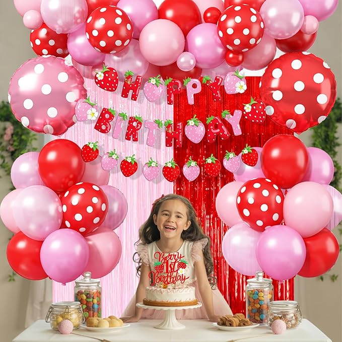 Strawberry Birthday Decorations for Girls Berry First Birthday Decor