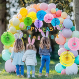 141 Pcs Easter Party Decor Kit Happy Easter Banner Multi Colored