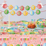 98PCS Easter Party Supplies Happy Easter Paper Plates and Napkins