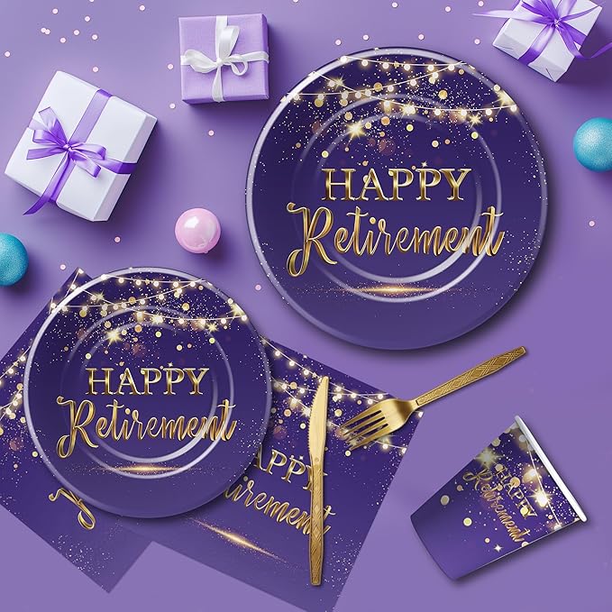 Retirement Decorations Paper Plates And Napkins Party Tableware