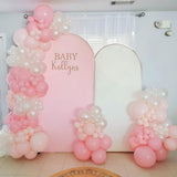 Double Stuffed Pearl White and Pink Balloon Arch Garland Kit, Pearl