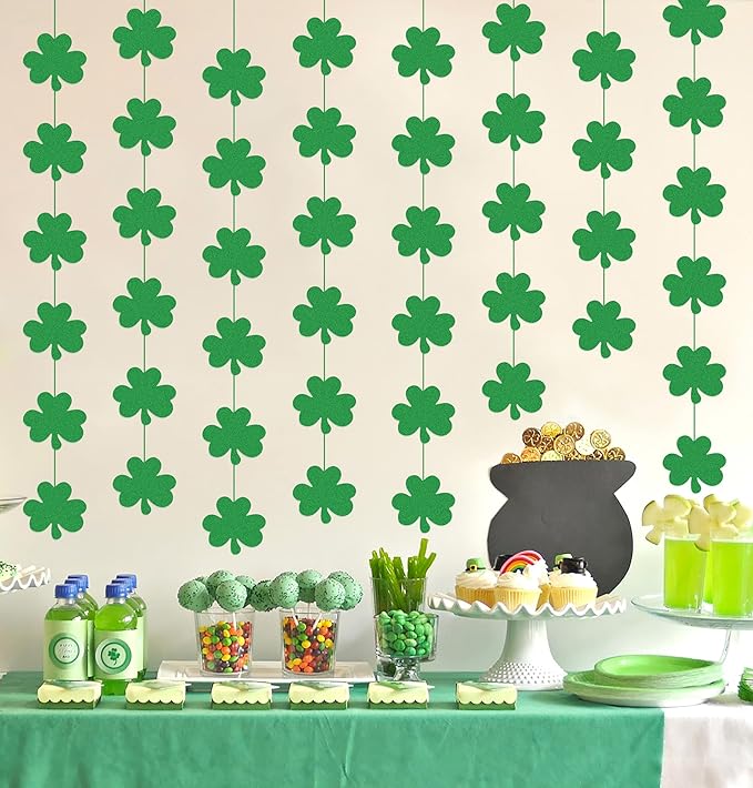 12PCS St Patrick's Day Shamrock Decorations Lucky One Birthday
