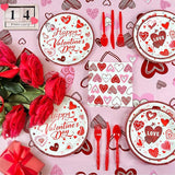 Valentines Day Party Supplies Set for 24 Valentine's Day Plates and