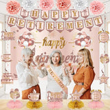 20PCS Retirement Party Decorations Kit for Women Pink Rose Gold