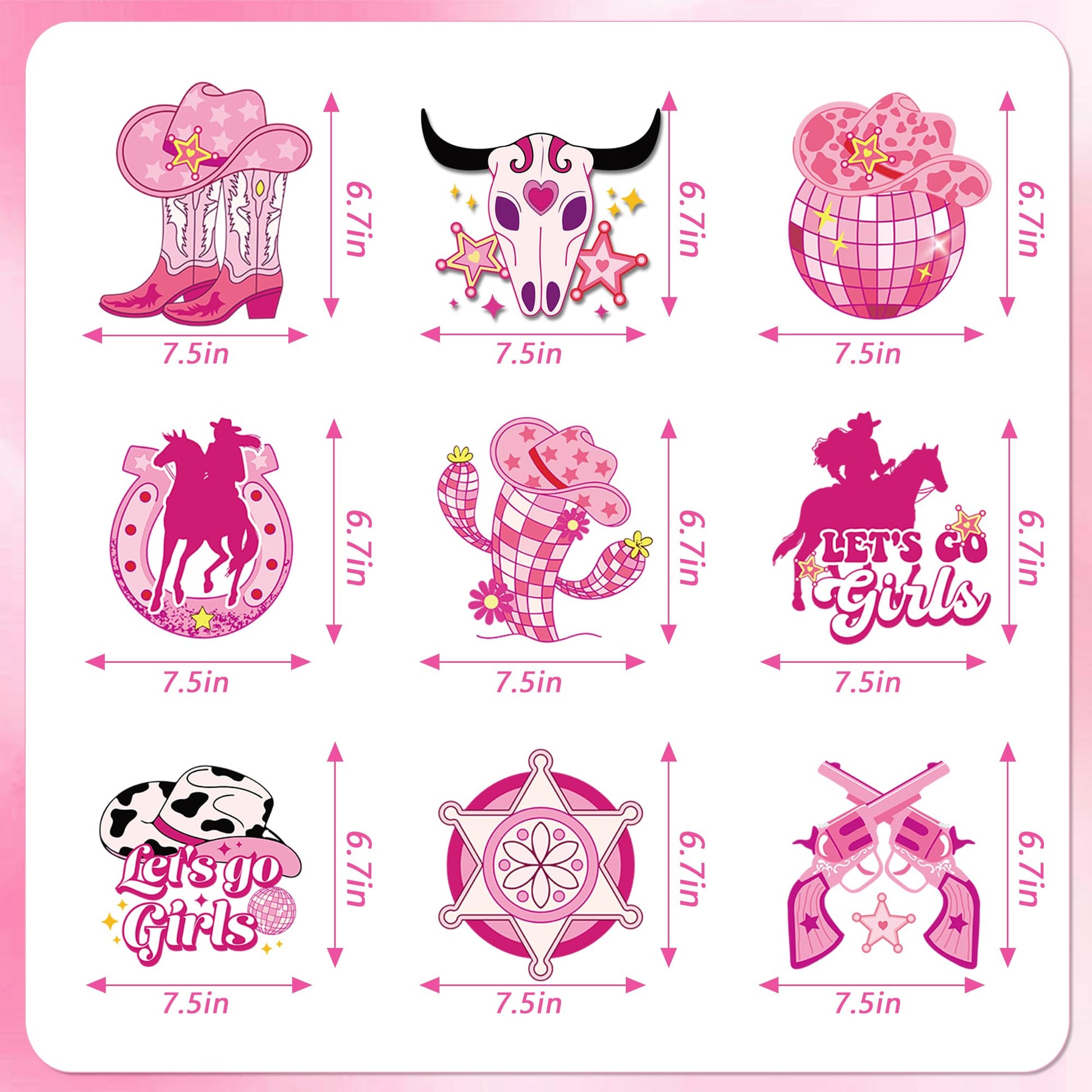 Disco Cowgirl Centerpiece for Tables - 9PCS Disco Cowgirl Party