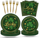 100 Pcs St Patrick's Day Tableware Party Supplies Serves 25