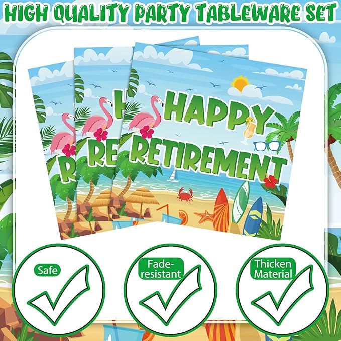 96 Pcs Retro Hawaiian Retirement Party Decorations Retirement Party
