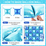 LightBlue and Blue Square Foil Balloons 25 Pcs Metallic LightBlue and
