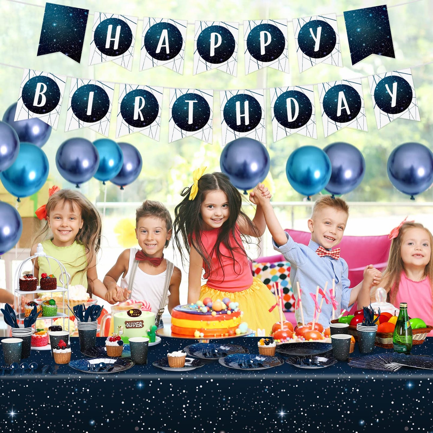 171 Pcs Galaxy Space Party Decoration Tableware Set Space Theme