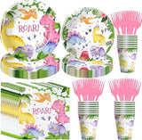 Dinosaur Party Decorations Tableware For Girl Birthday Baby Shower