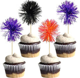 Gyufise 30Pcs Foil Firework Cupcake Toppers Sparkle Tinsel Cake #17