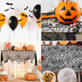 39 Pcs Halloween Decorations Kit Black Lace Spiderweb Round