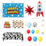 Cowboy and Space Birthday Decorations for Boys, Cartoon Theme Party