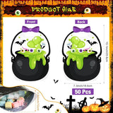 50 Pcs St Patrick's Day Gift Bags Black Cauldron Plastic