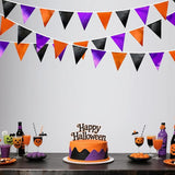 Black Orange Purple Halloween Party Decorations Metallic Fabric
