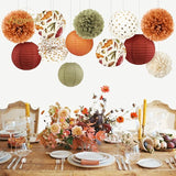 Fall Wedding Decorations 12 PCS Orange Maple Leaf Paper Lanterns
