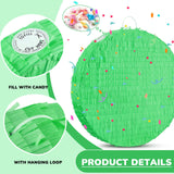 Jenaai 16 Inch Round Green Piñata Large Circle Blank Piñata with