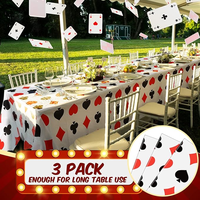 Tatuo Casino Theme Party Decorations Poker Tablecloth Plastic