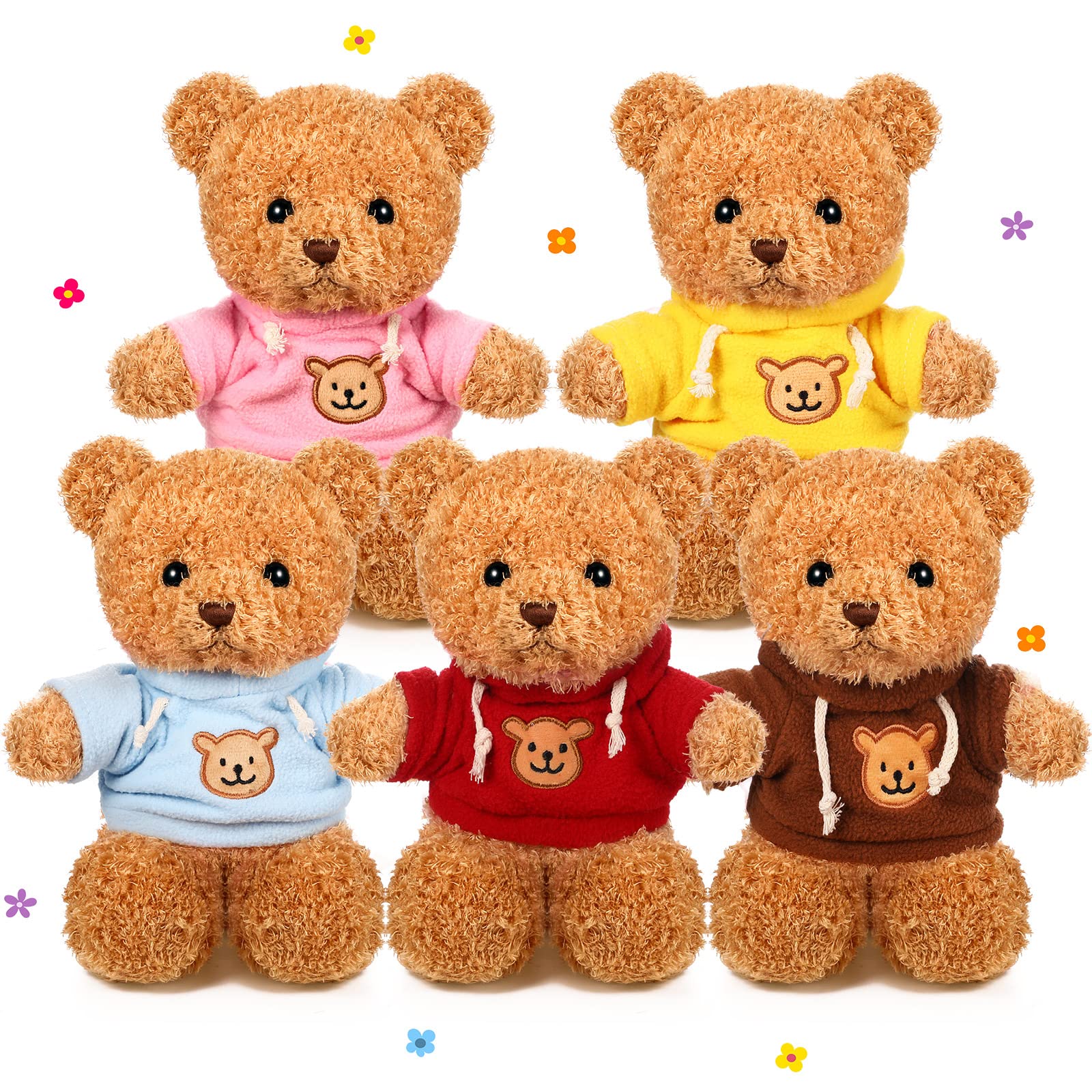 HyDren 5 Pcs Bears Stuffed Animal Soft Plush Toys Valentine 12 Inches