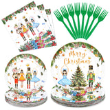 96 Pieces Christmas Ballet Party Tableware Set – Festive Disposable