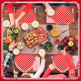 96 Pcs Valentine's Day Party Supplies Set for 24 Guests Red Checked