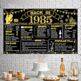 DARUNAXY 41st Birthday Black Gold Party Decoration, Back in 1985