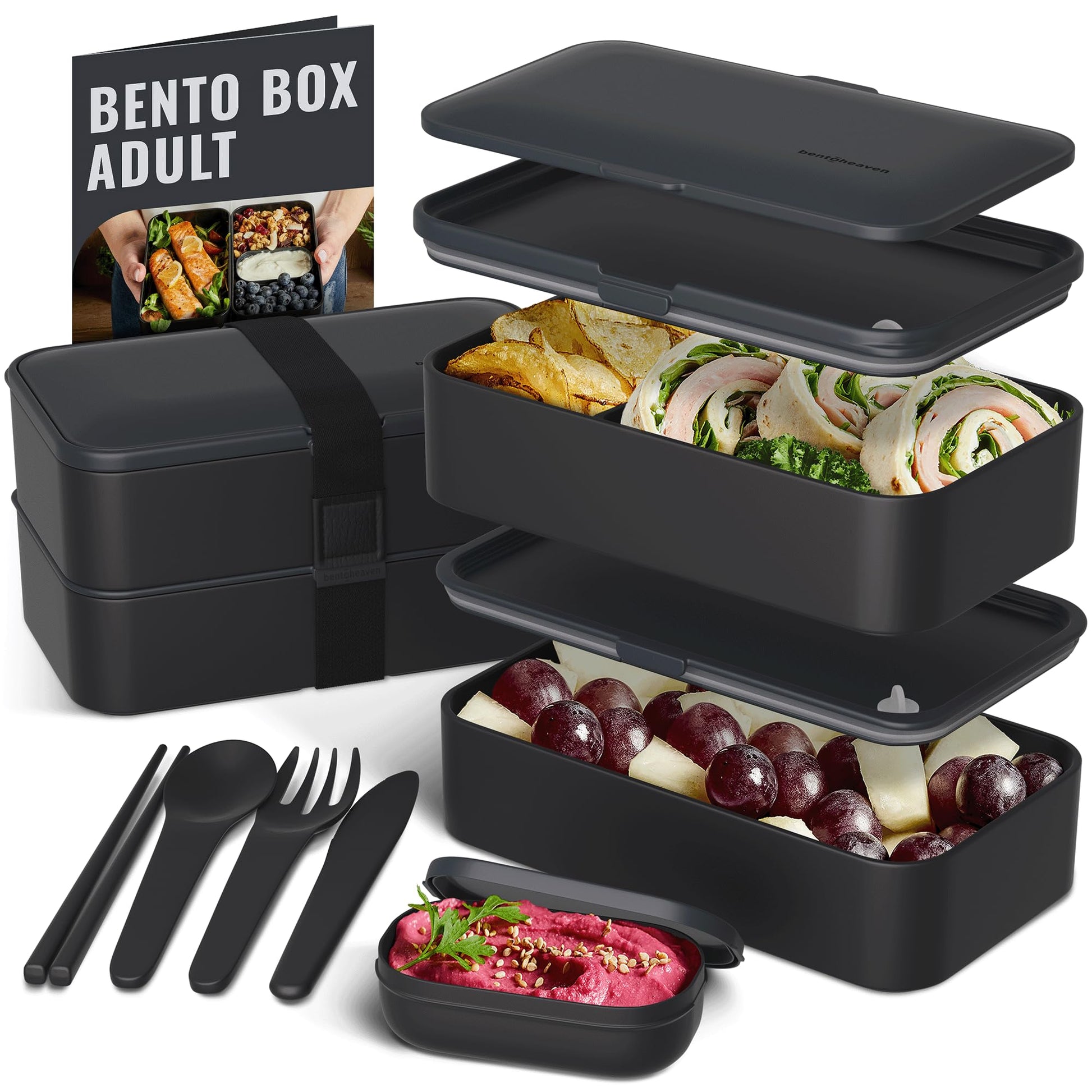 Bentoheaven Premium Bento Box Adult Lunch Box with Compartments for