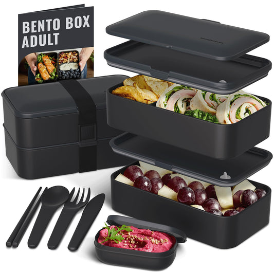Bentoheaven Premium Bento Box Adult Lunch Box with Compartments for