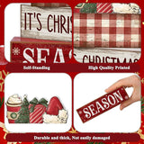 4 Pcs Christmas Table Decoration Wooden Hot Cocoa Santa Hat