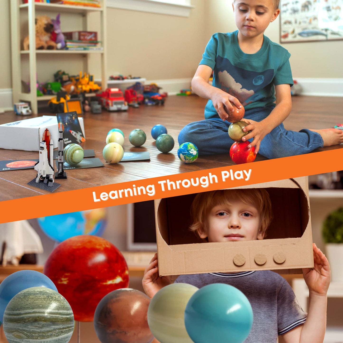 Space Balls Flashcards & Wall Stickers, Planet Toys For Kid 8-10,