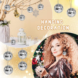 Newmemo Mini Disco Ball Cake Topper 20Pcs Hanging Mirror Disco Balls