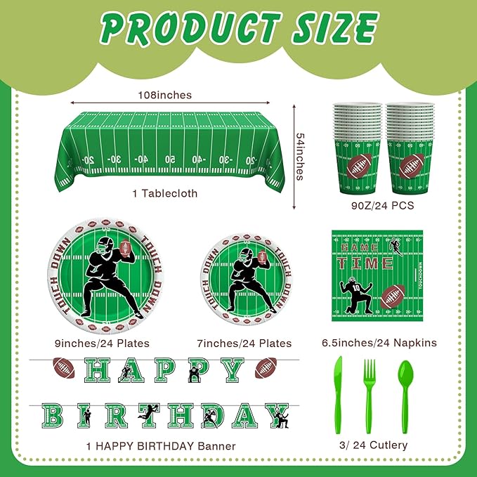 Football Birthday Decorations 170 Pcs Football Party Decorations