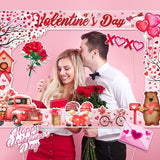 Happy Valentine's Day Photo Booth Props with Photo Frame Red and