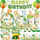 201Pcs Dinosaur Birthday Decorations Tableware Set Serve 25 Dinosaur