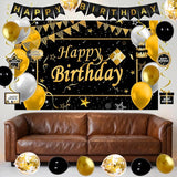 Black and Gold Birthday Decorations Brithday Party Decorations for