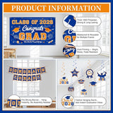 Graduation Decorations 2026 Blue and Orange Graduation Party Decor