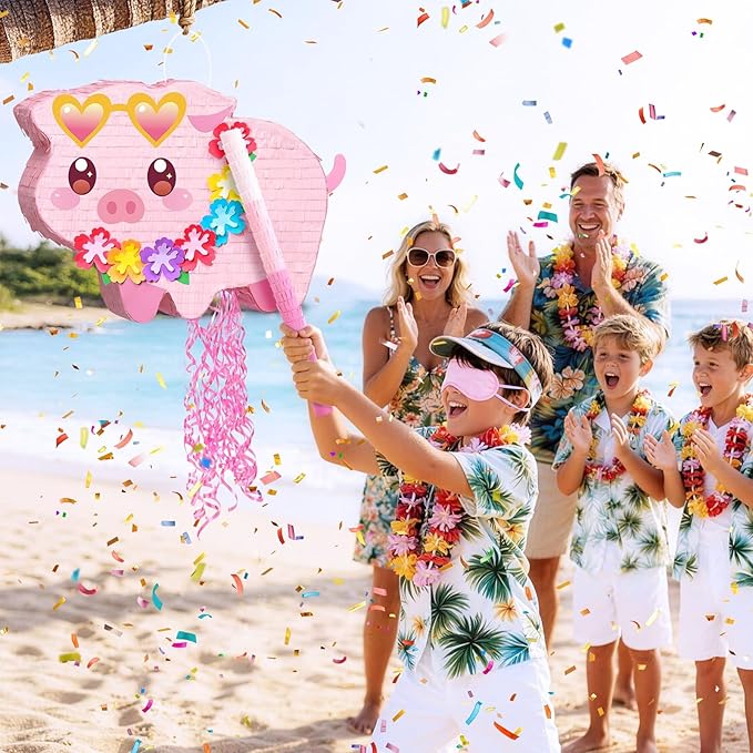 WERNNSAI Piglet Piñata - Farm Party Decorations Hawaiian Pig Piñata