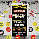 50th Birthday Decorations Men Women Caution Logos Happy 50th
