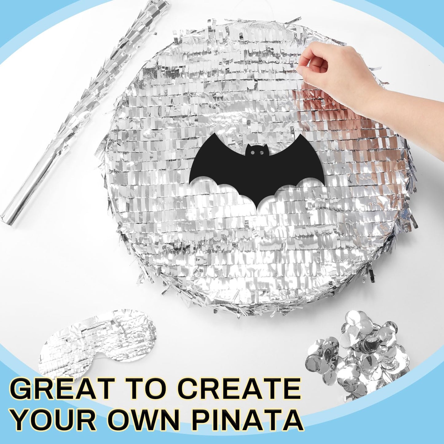 Jenaai Disco Ball Large Piñata 16 Inch, Round Blank Disco Piñata  Shin