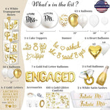 248 Pc Premium Engagement Party Decorations Gold and White Bridal