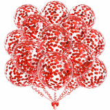 50pcs Red Foil Confetti Balloons,12 inch Latex Balloon with Red