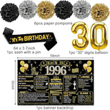 30th Birthday Decorations for Men Women 21pcs the Year 1996 Banner