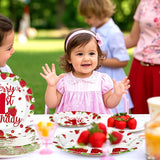 96Pcs Strawberry 1st Birthday Decorations for Girls Berry First
