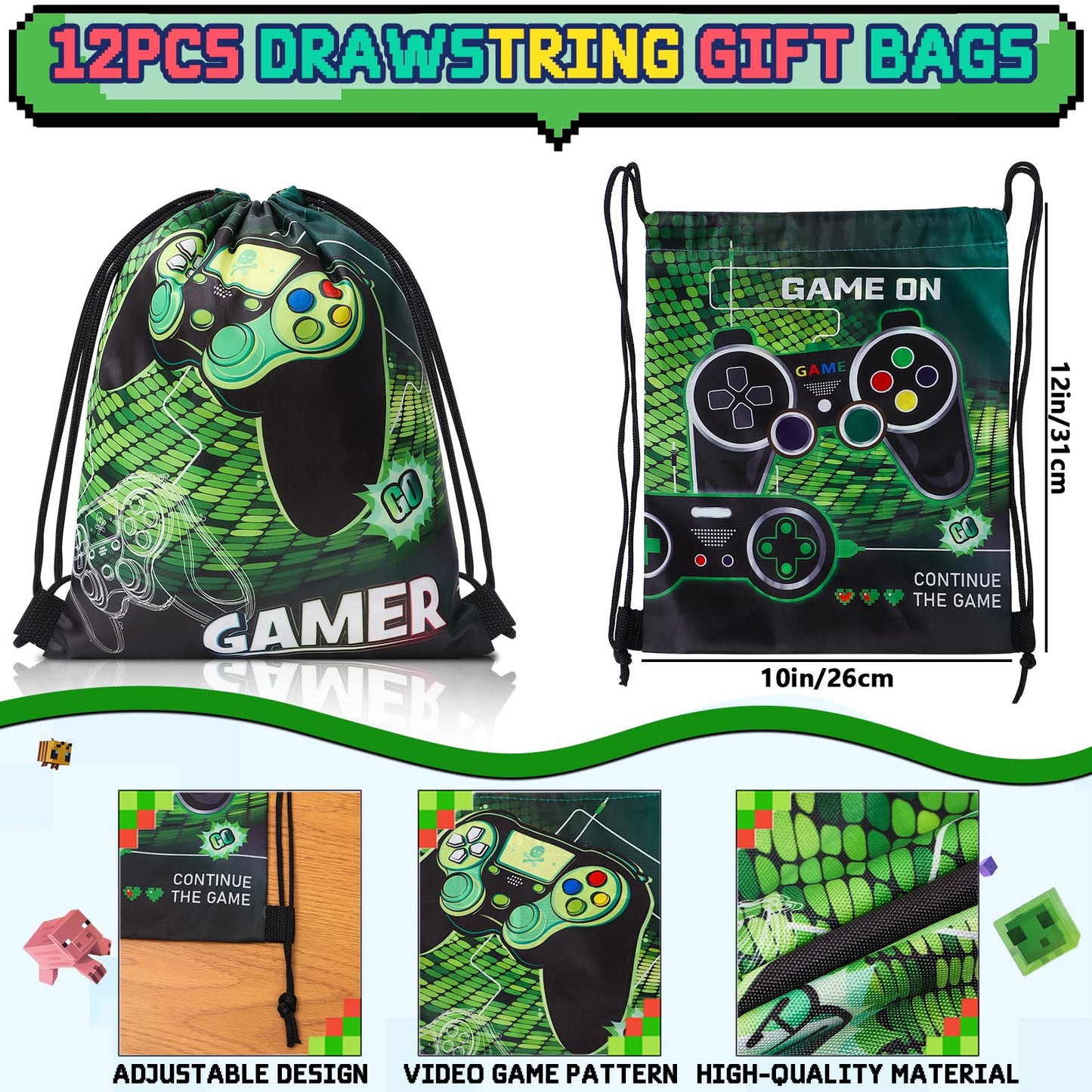 Winrayk 12 Sets Video Game Party Favors Gamer Birthday Supplies,