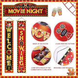 3 Pcs Movie Night Porch Banner Decorations Movie Theme Party Hanging