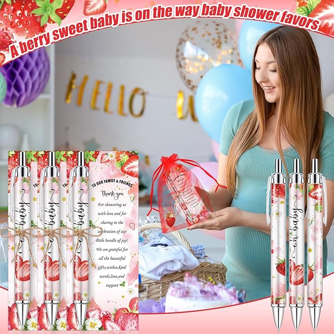 145 Pieces Strawberry Baby Shower Favors for Guest Berry Sweet Baby