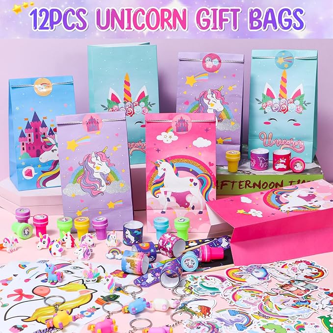184Pcs Unicorn Party Favors Unicorn Birthday Party Supplies for